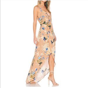 ASTR The Label Carla Floral Print Wrap Midi Dress